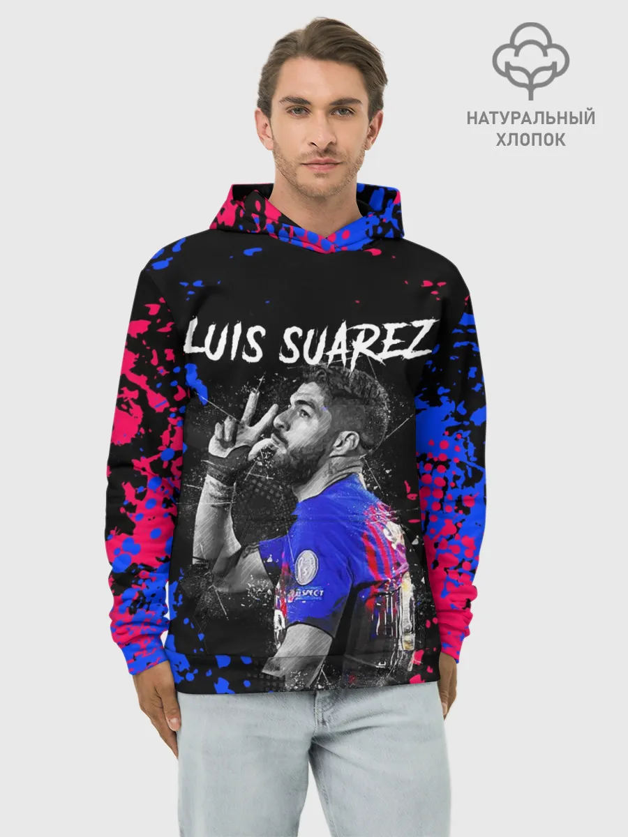 Худи мужской база хлопок / ЛУИС СУАРЕС / БАРСЕЛОНА