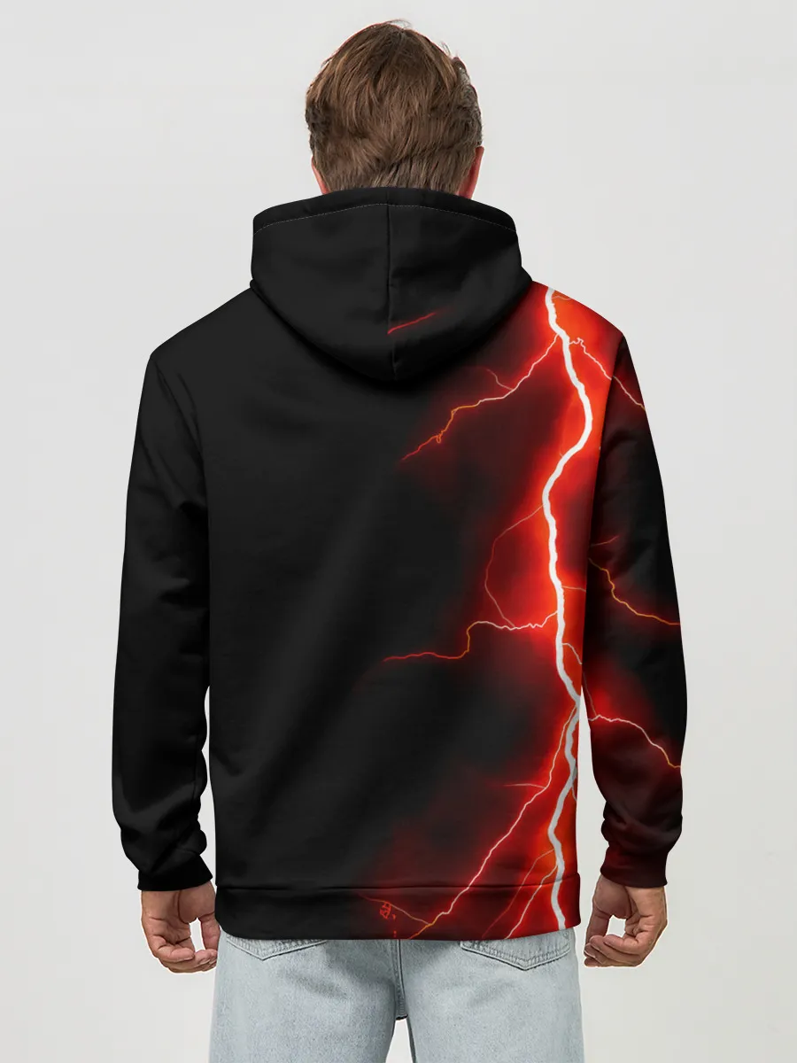 Худи мужской база хлопок / Черные быки | Черный Клевер