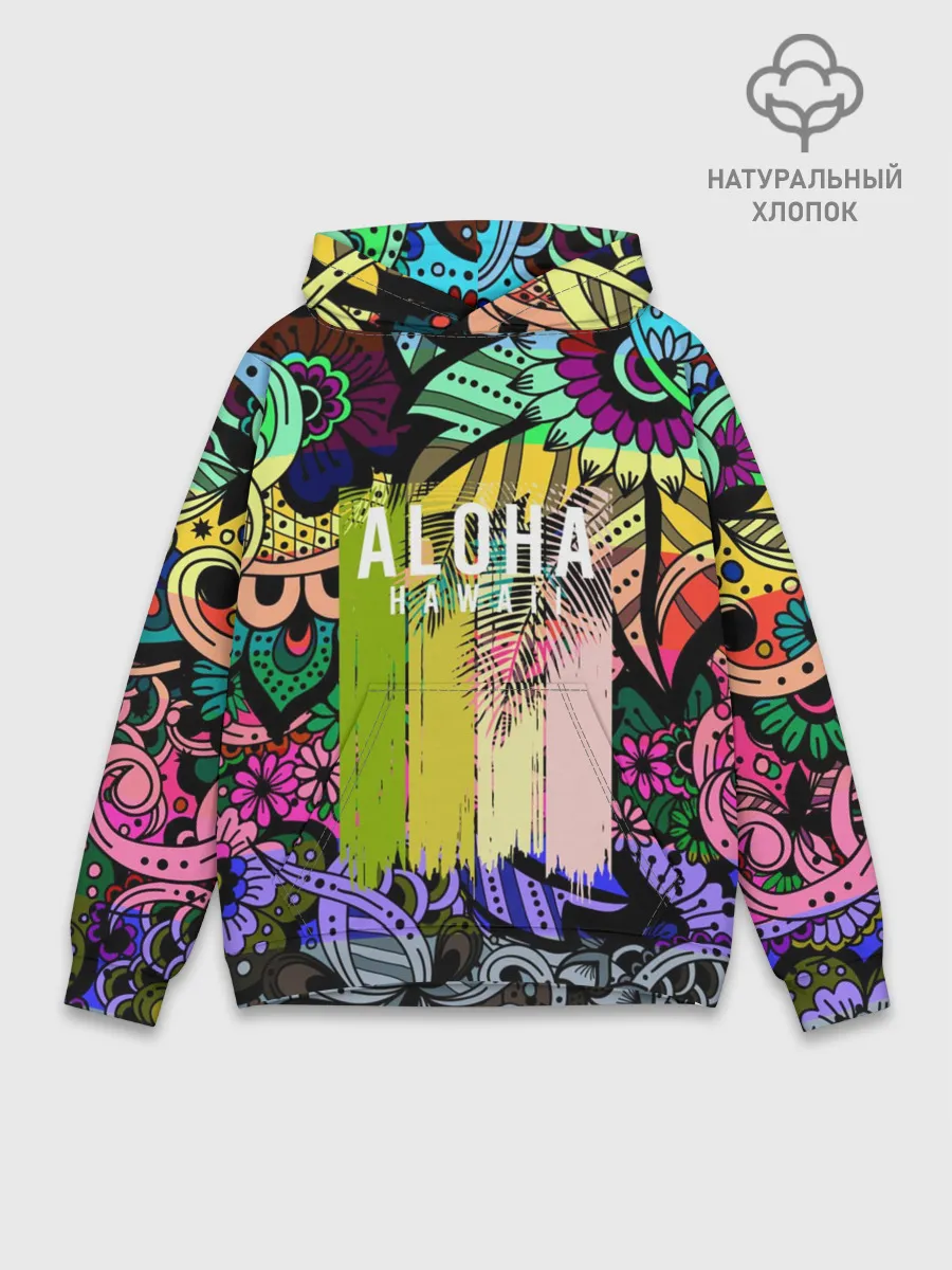 Худи мужской база хлопок / АЛОХА ГАВАЙИ | ALOHA HAWAII