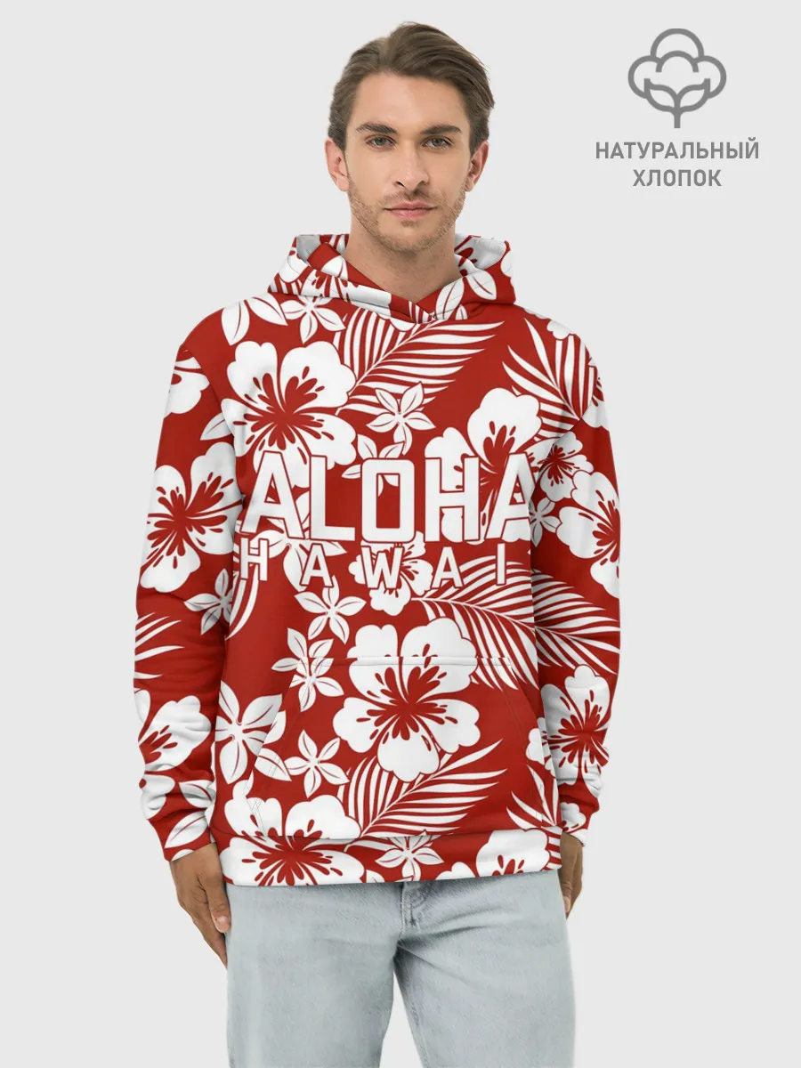 Худи мужской база хлопок / ALOHA HAWAII | АЛОХА ГАВАЙИ