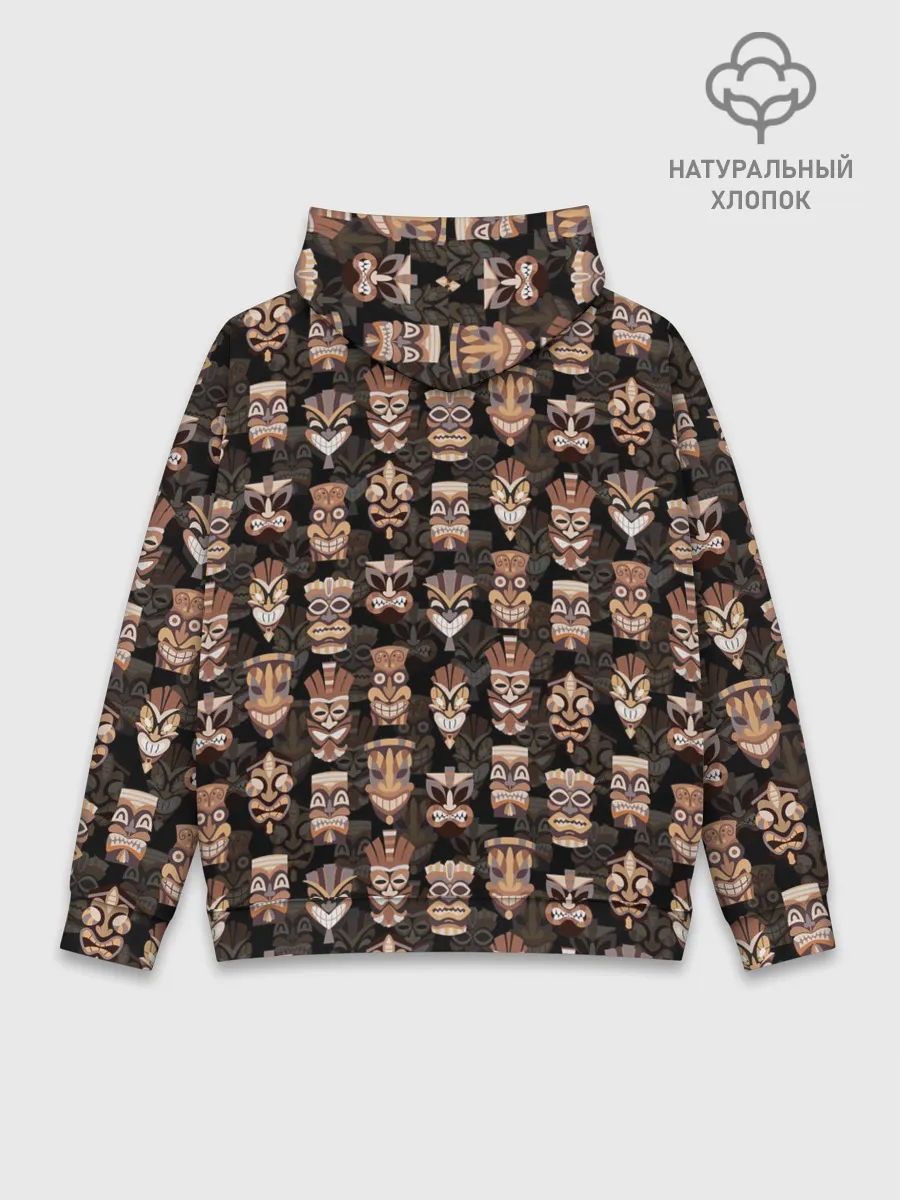Худи мужской база хлопок / МАСКИ ТИКИ ГАВАЙИ ПАТТЕРН