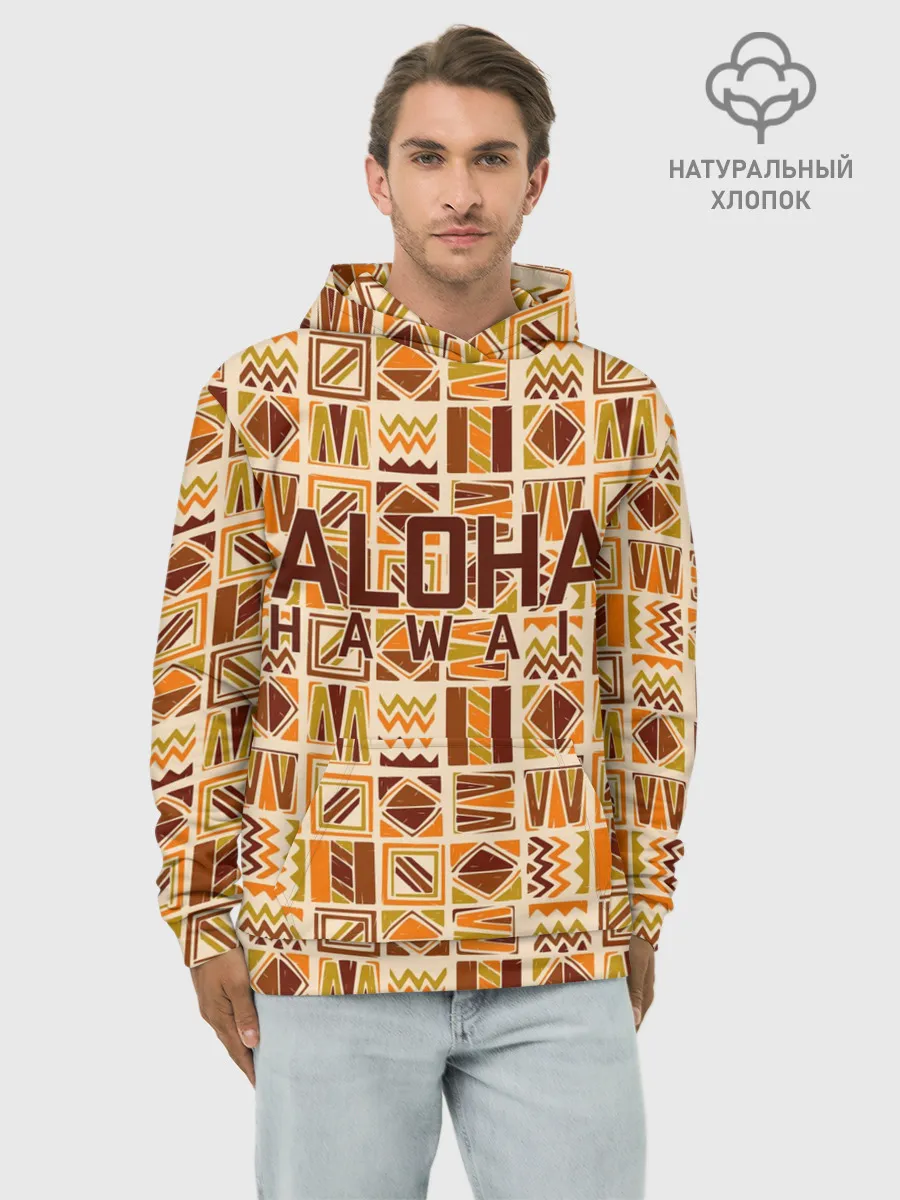 Худи мужской база хлопок / АЛОХА ГАВАЙИ, ALOHA, SUMMER