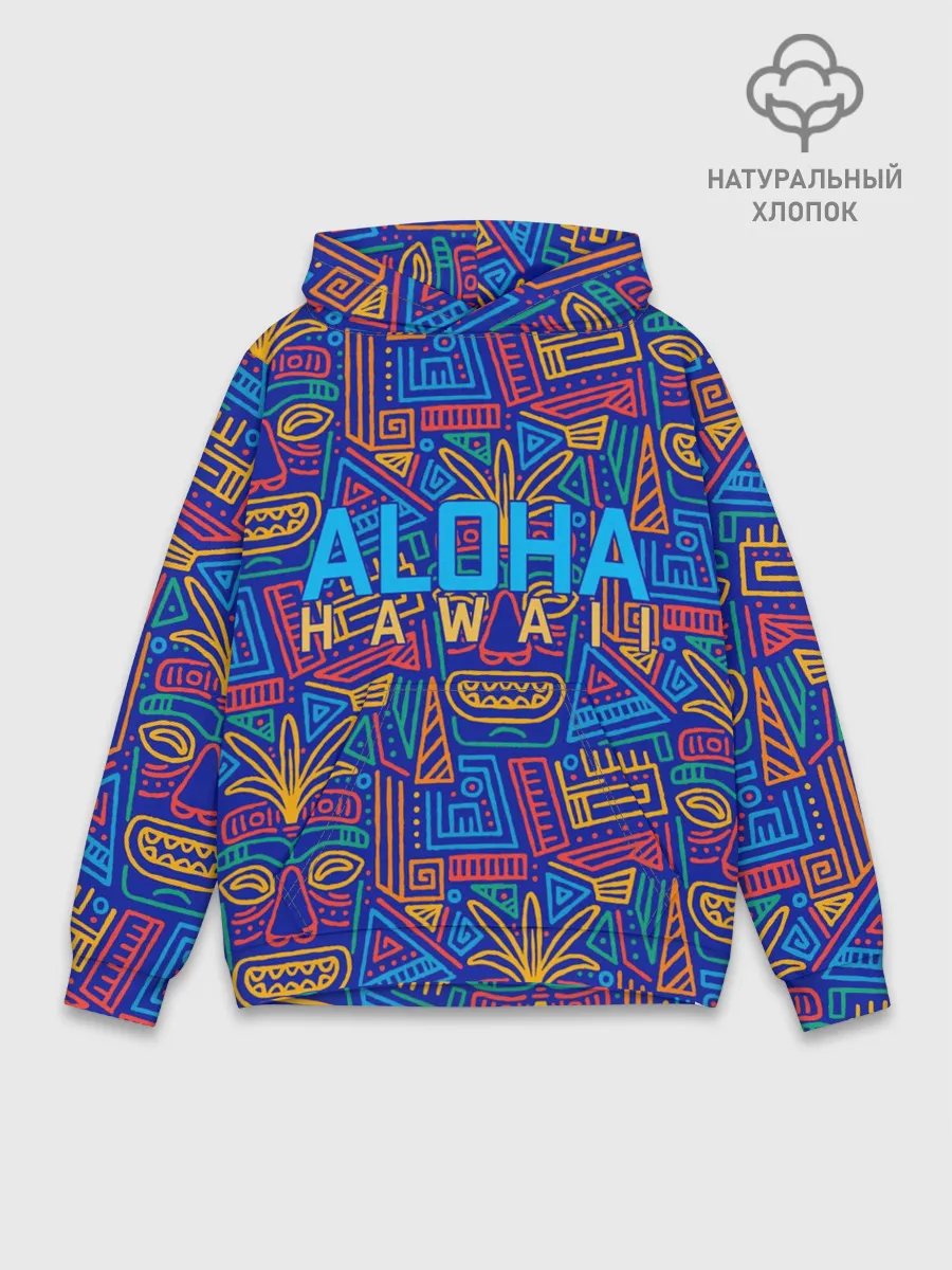Худи мужской база хлопок / ALOHA HAWAII | АЛОХА ГАВАЙИ