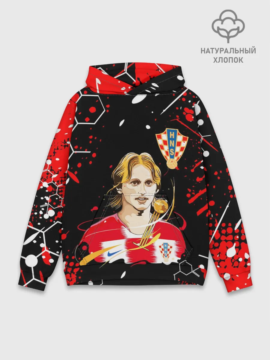 Худи мужской база хлопок / ЛУКА МОДРИЧ / LUKA MODRIC