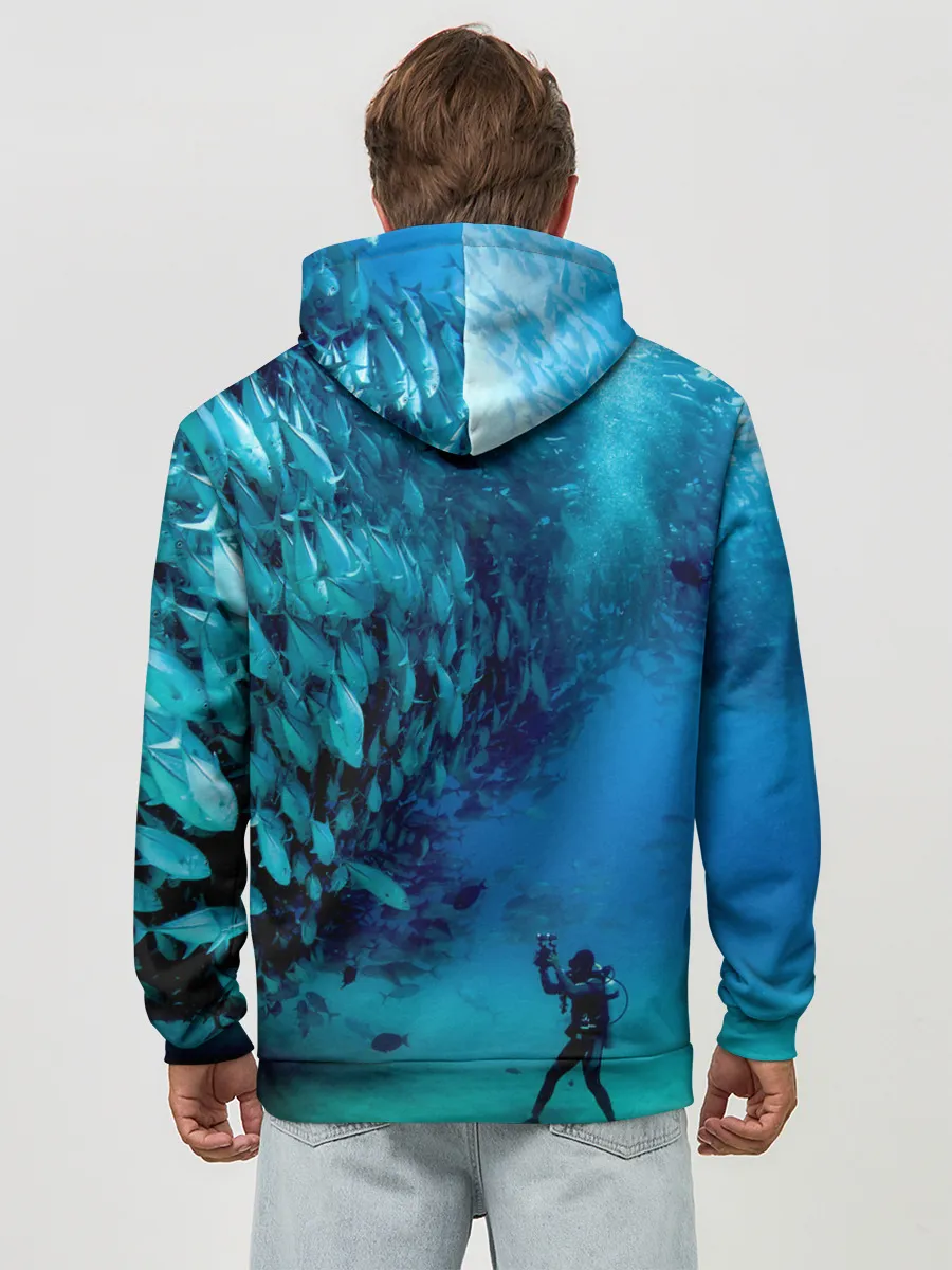 Худи мужской база хлопок / Фото дайвинг