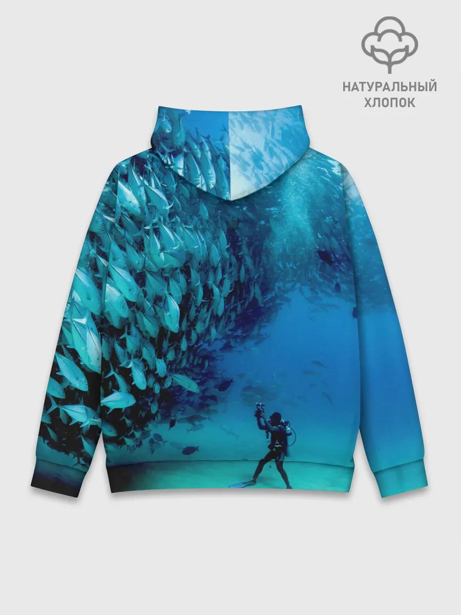 Худи мужской база хлопок / Фото дайвинг