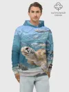 Худи мужской база хлопок / Морская черепаха