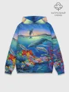 Худи мужской база хлопок / Киты и дельфины