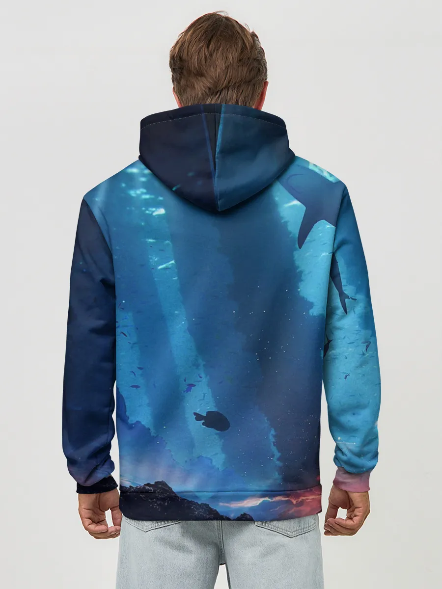 Худи мужской база хлопок / Подводный мир | Силуэт