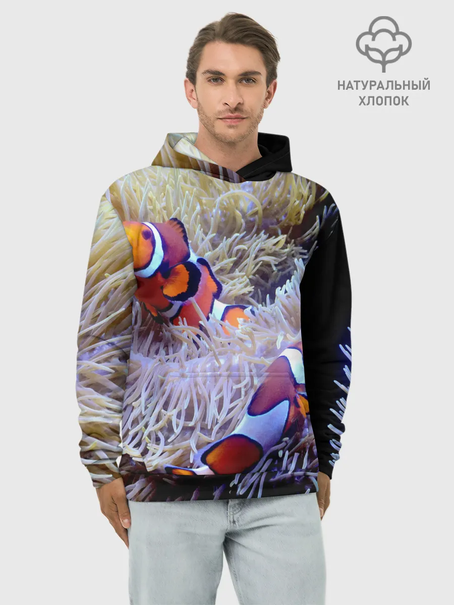 Худи мужской база хлопок / Клоуны в актинии