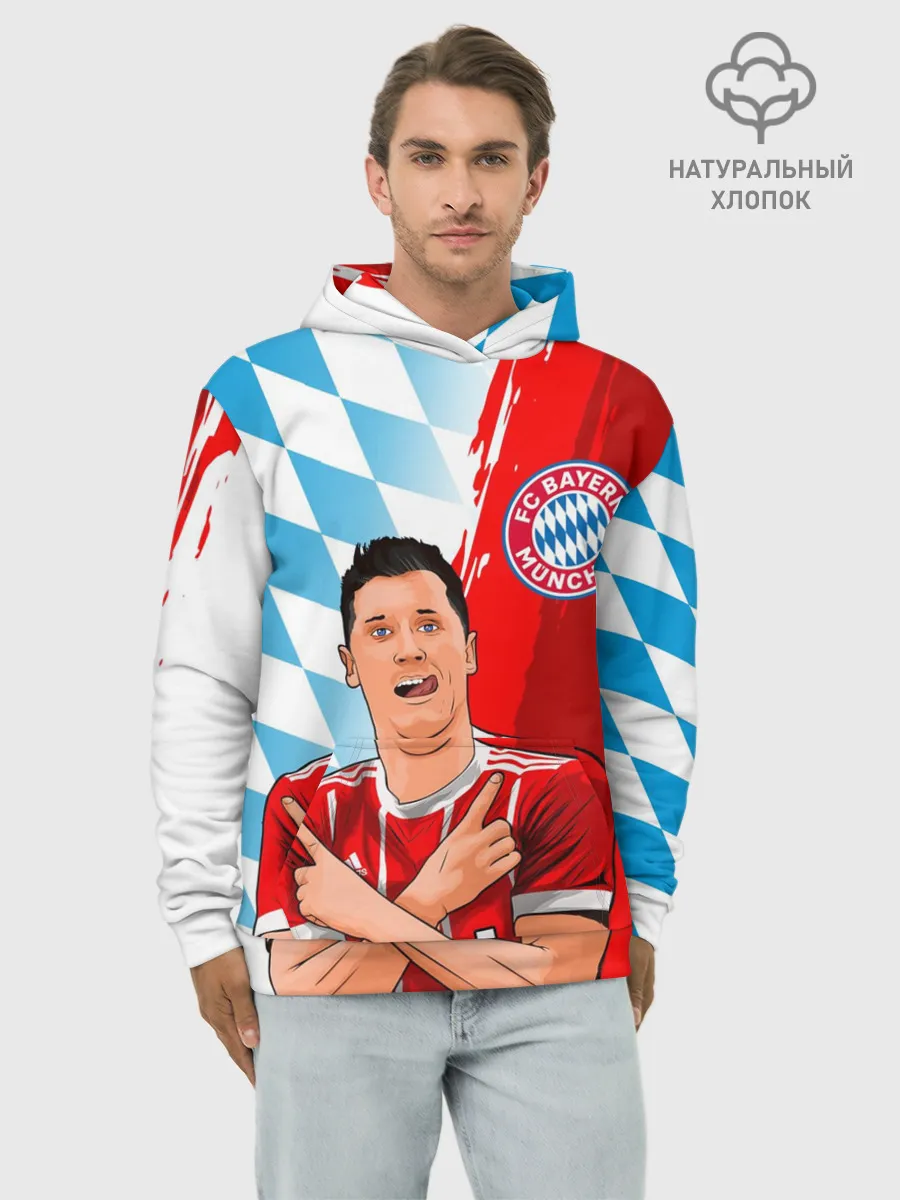 Худи мужской база хлопок / РОБЕРТ ЛЕВАНДОВСКИ / БАВАРИЯ