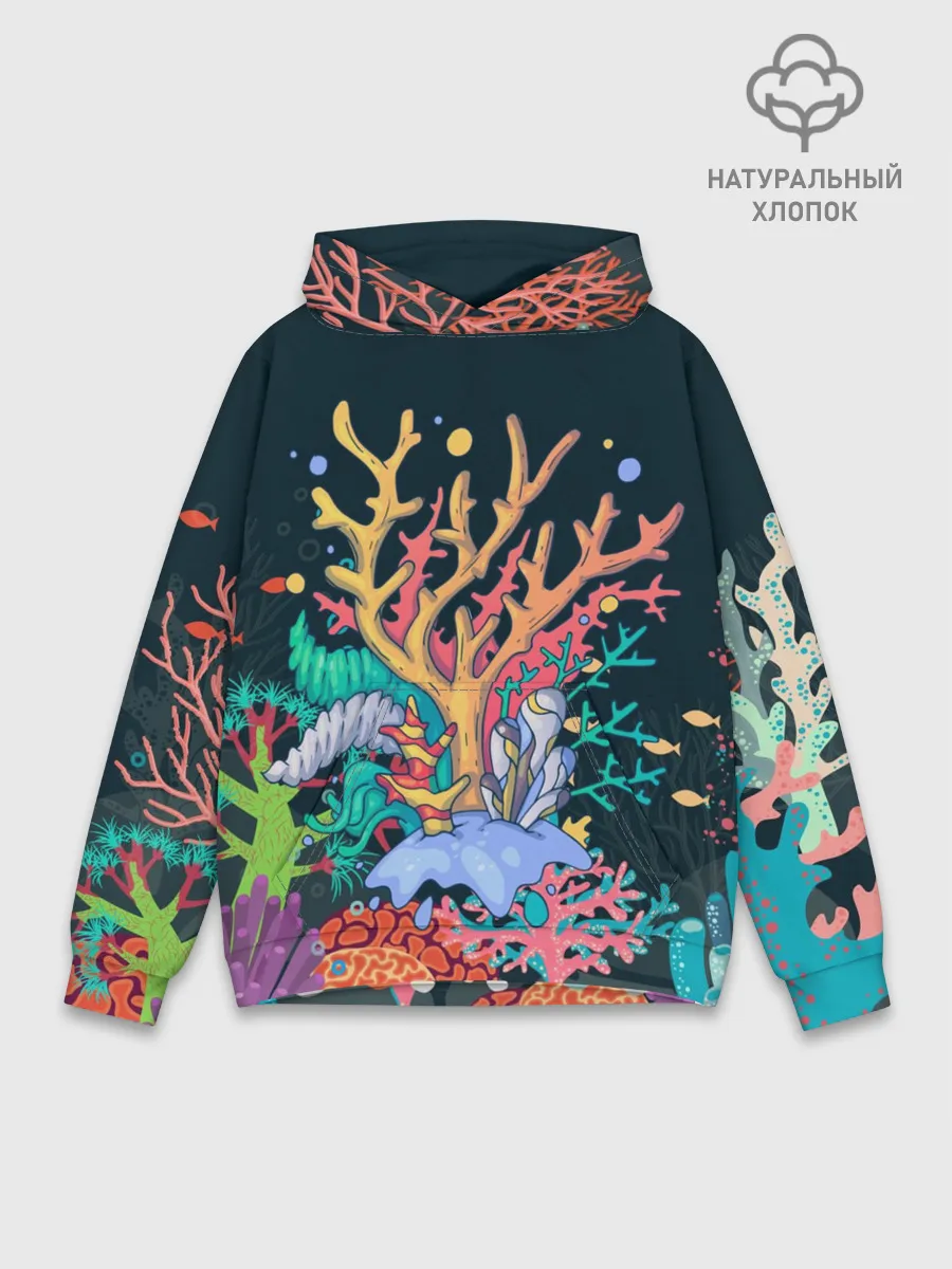 Худи мужской база хлопок / Морской пейзаж