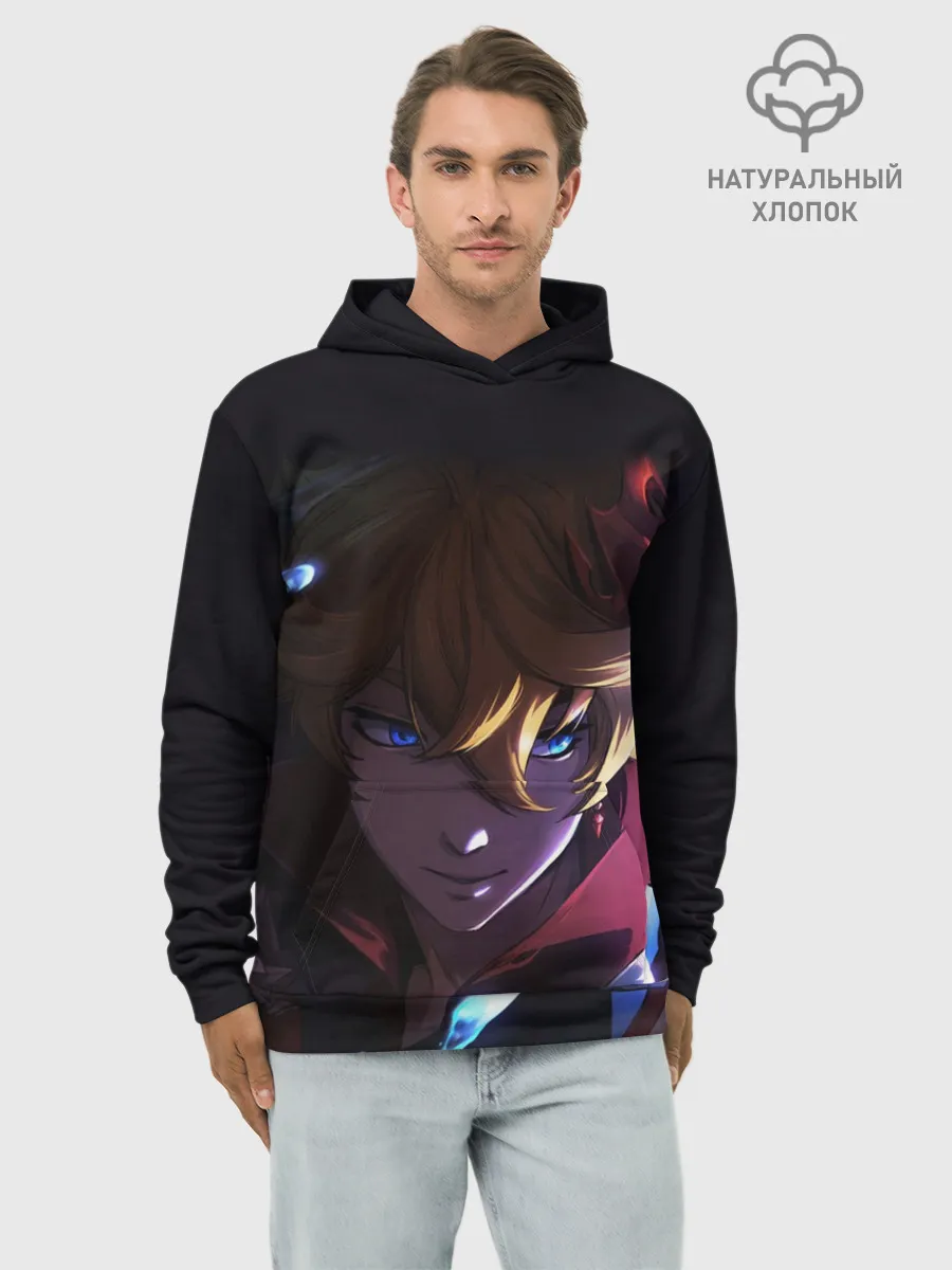 Худи мужской база хлопок / ТАРТАЛЬЯ - GENSHIN IMPACT