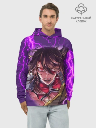 Худи мужской база хлопок / GENSHIN IMPACT / МОЛНИЯ