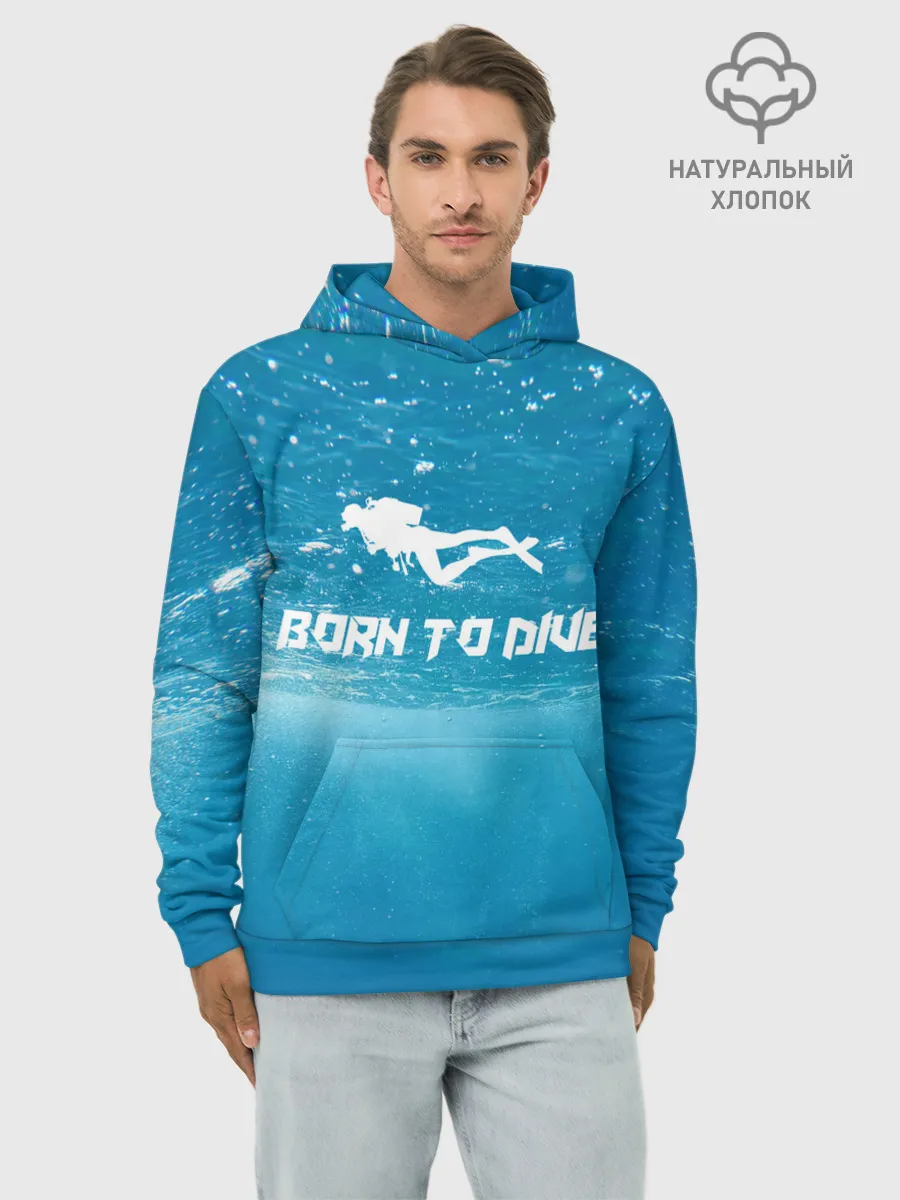 Худи мужской база хлопок / дайвинг