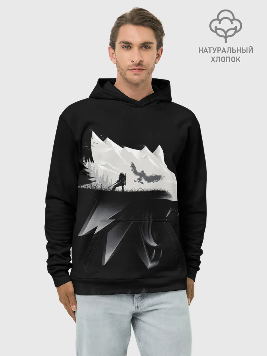 Худи мужской база хлопок / Геральт на охоте