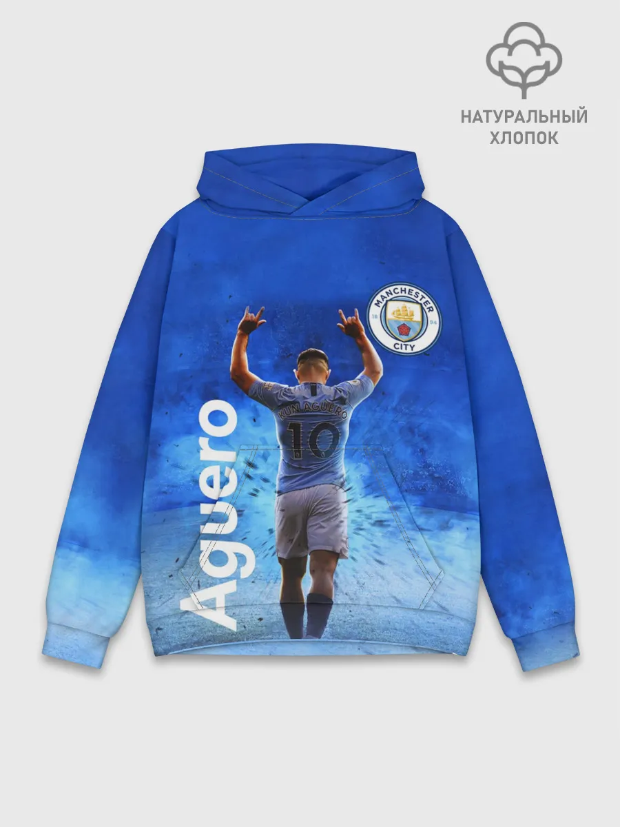 Худи мужской база хлопок / СЕРХИО АГУЭРО / МАНЧЕСТЕР СИТИ