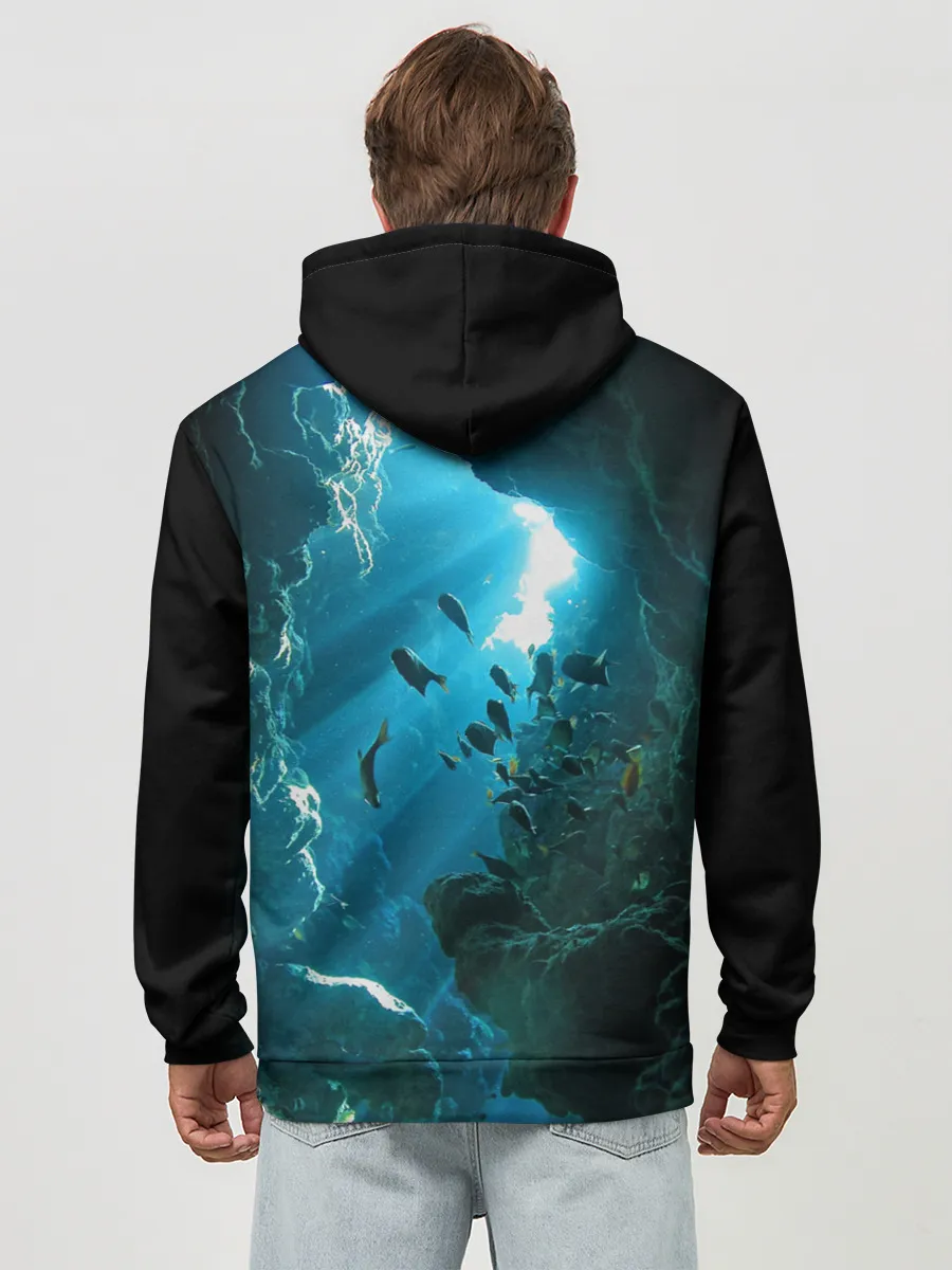 Худи мужской база хлопок / Коралловые рыбки