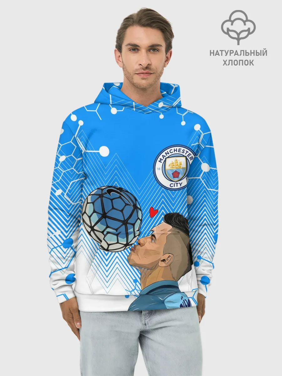 Худи мужской база хлопок / СЕРХИО АГУЭРО / МАНЧЕСТЕР СИТИ
