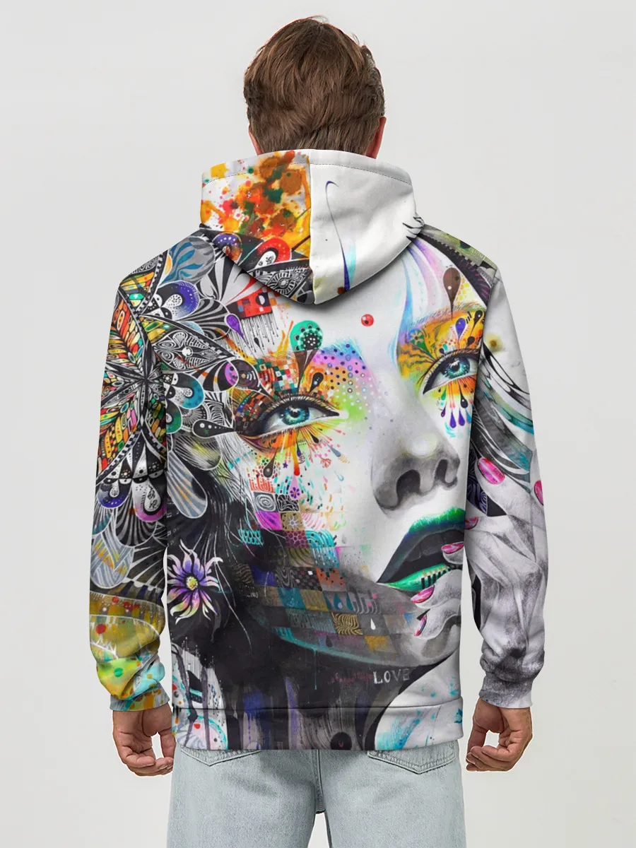 Худи мужской база хлопок / Абстрактная