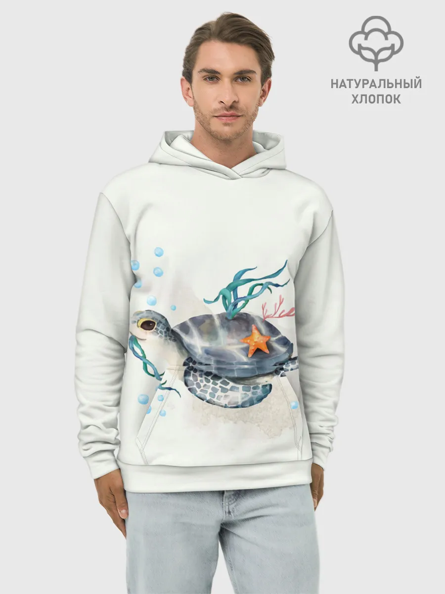 Худи мужской база хлопок / черепашка