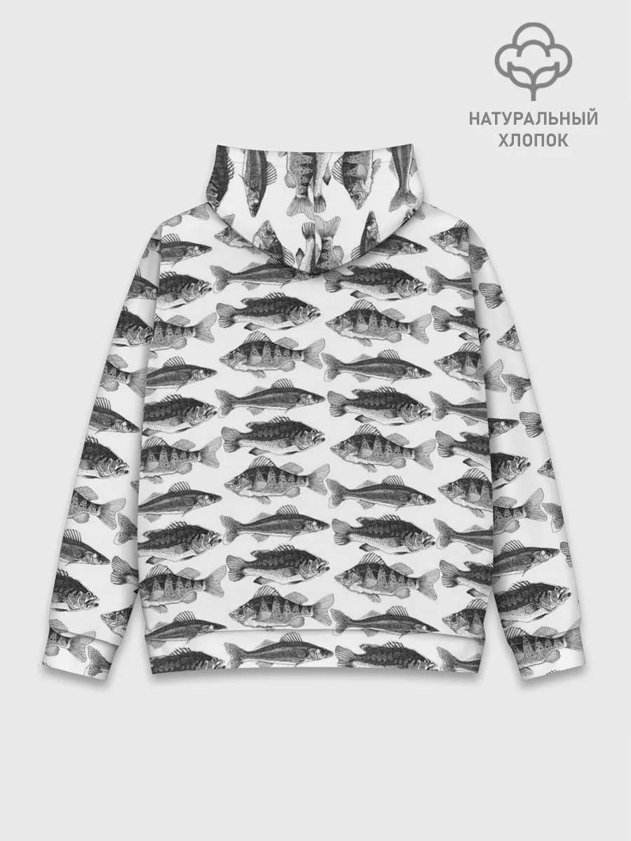 Худи мужской база хлопок / рыбки