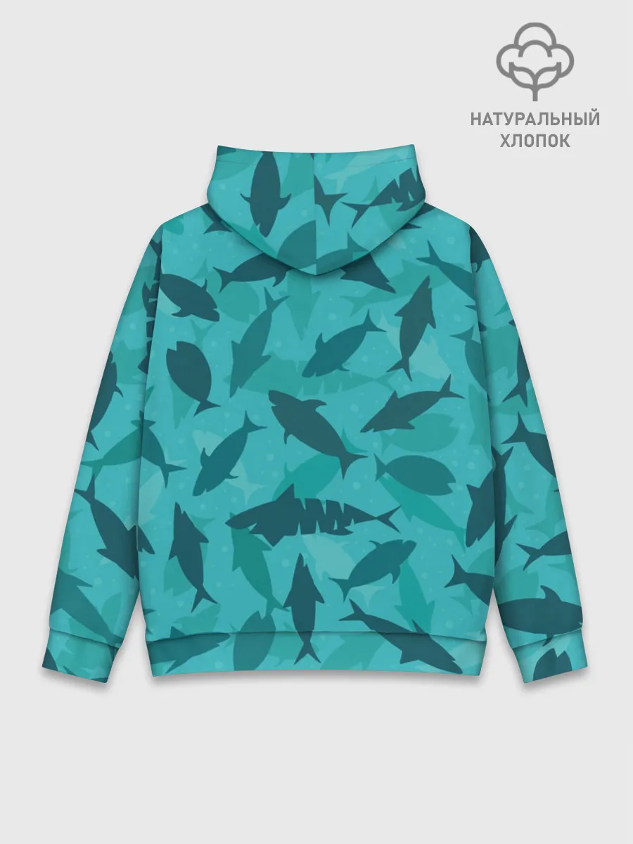 Худи мужской база хлопок / Морские жители