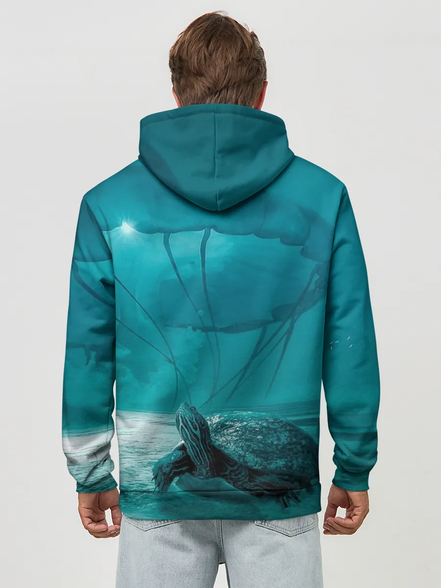 Худи мужской база хлопок / Медуза и черепаха