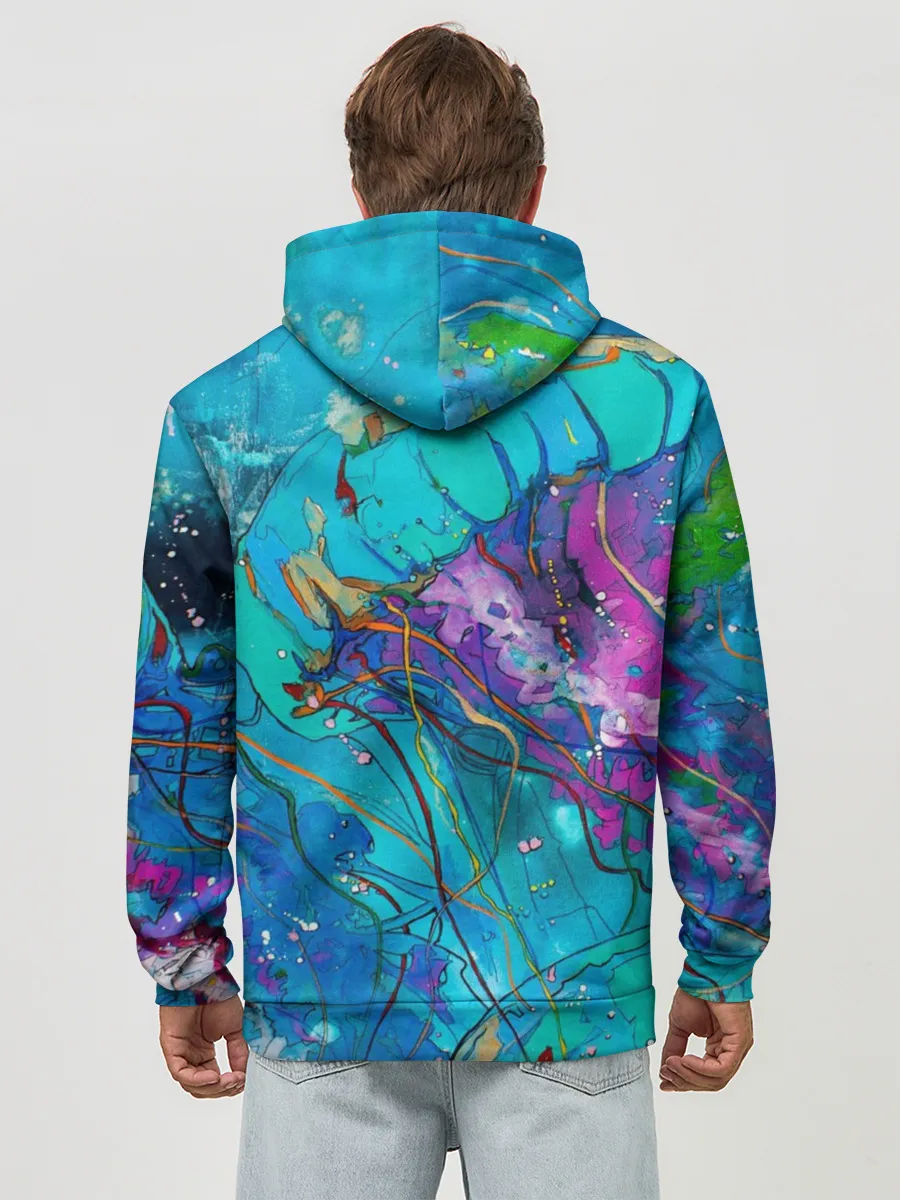 Худи мужской база хлопок / Красочная медуза