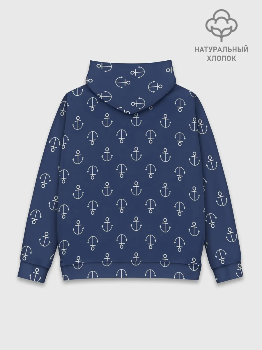 Худи мужской база хлопок / Узор якоря