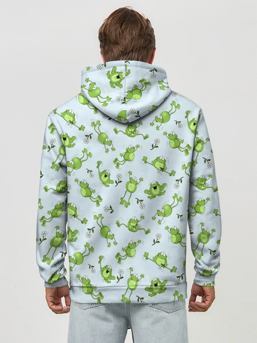 Худи мужской база хлопок / Веселые лягушки