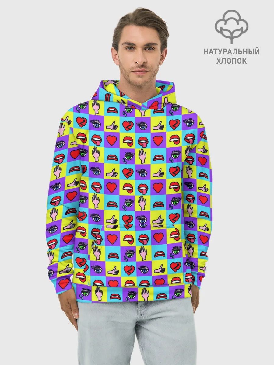 Худи мужской база хлопок / Поп-арт