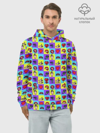 Худи мужской база хлопок / Поп-арт