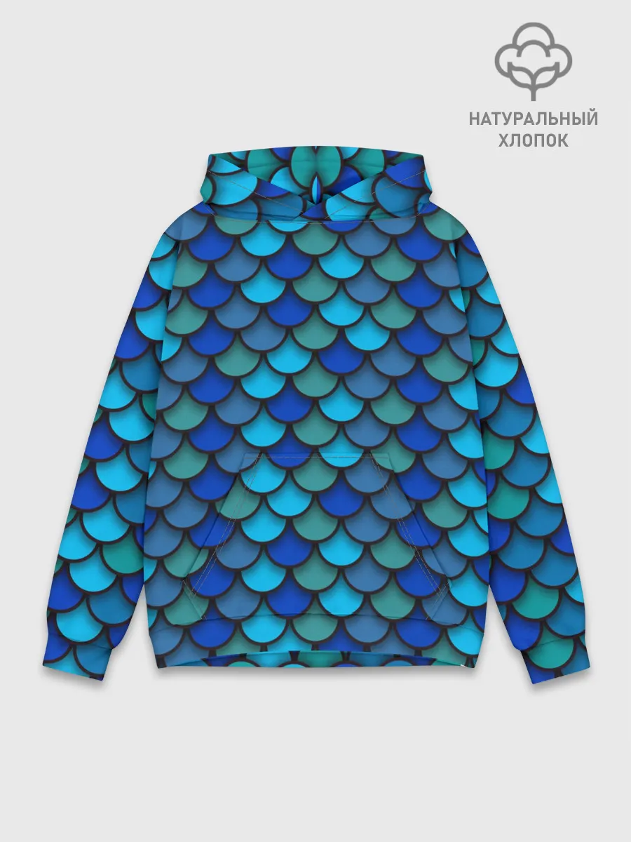 Худи мужской база хлопок / Чешуя рыбы