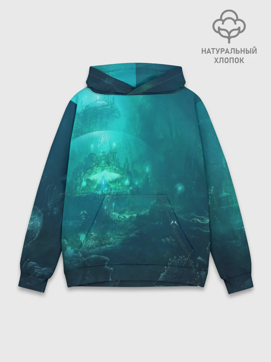 Худи мужской база хлопок / Дно морское