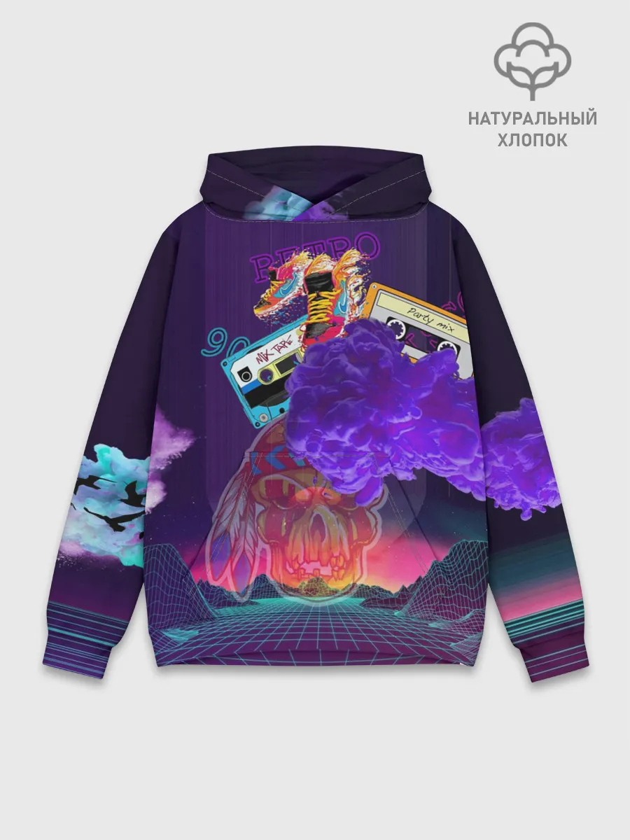 Худи мужской база хлопок / Ретро 90-е.