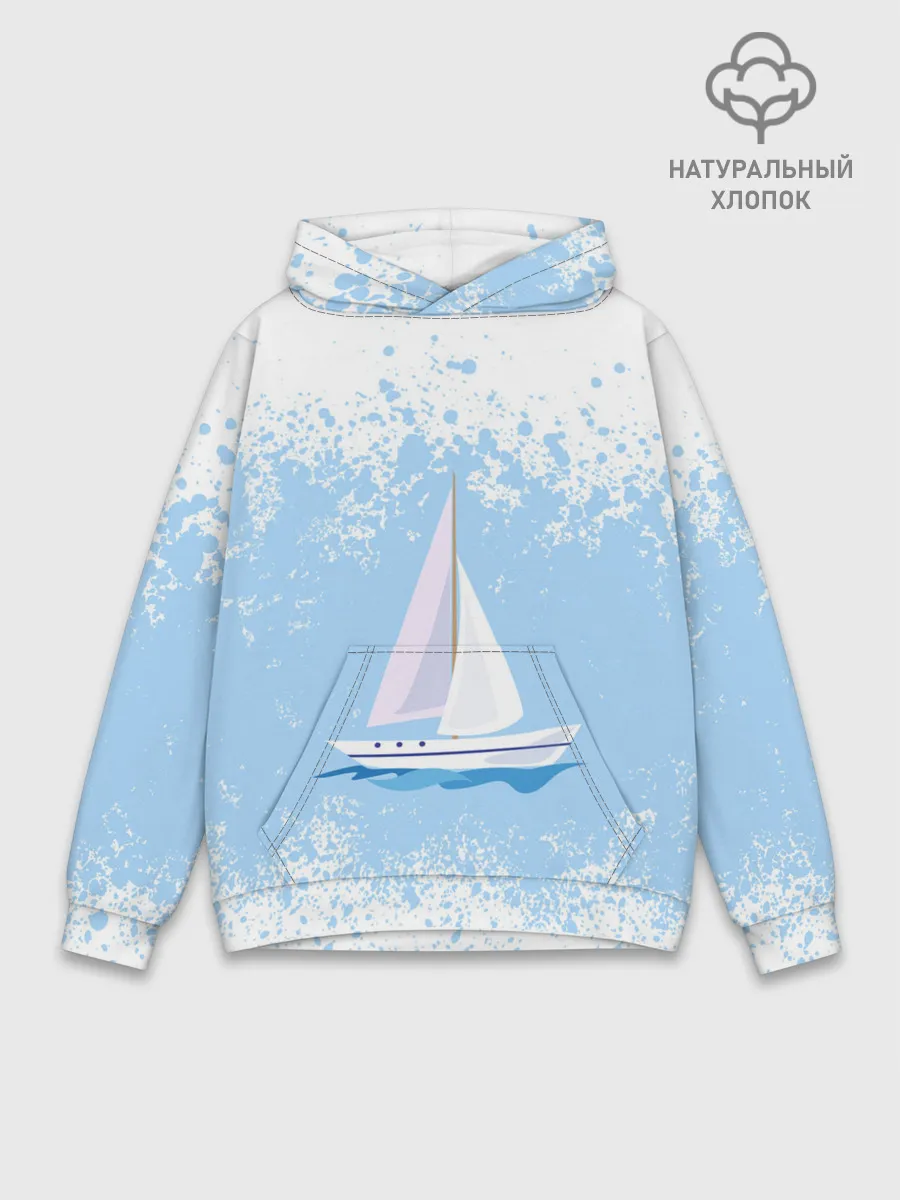Худи мужской база хлопок / ОДИНОКАЯ ЛОДКА | SAILBOAT