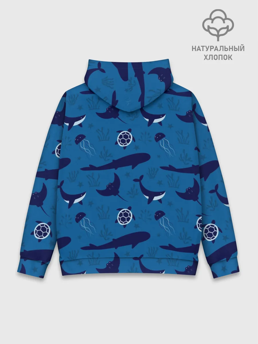 Худи мужской база хлопок / Подводный мир