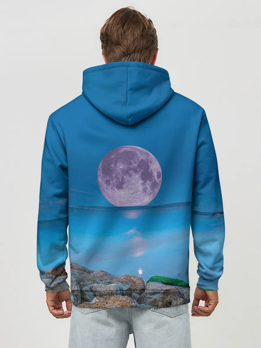 Худи мужской база хлопок / Лунный пляж