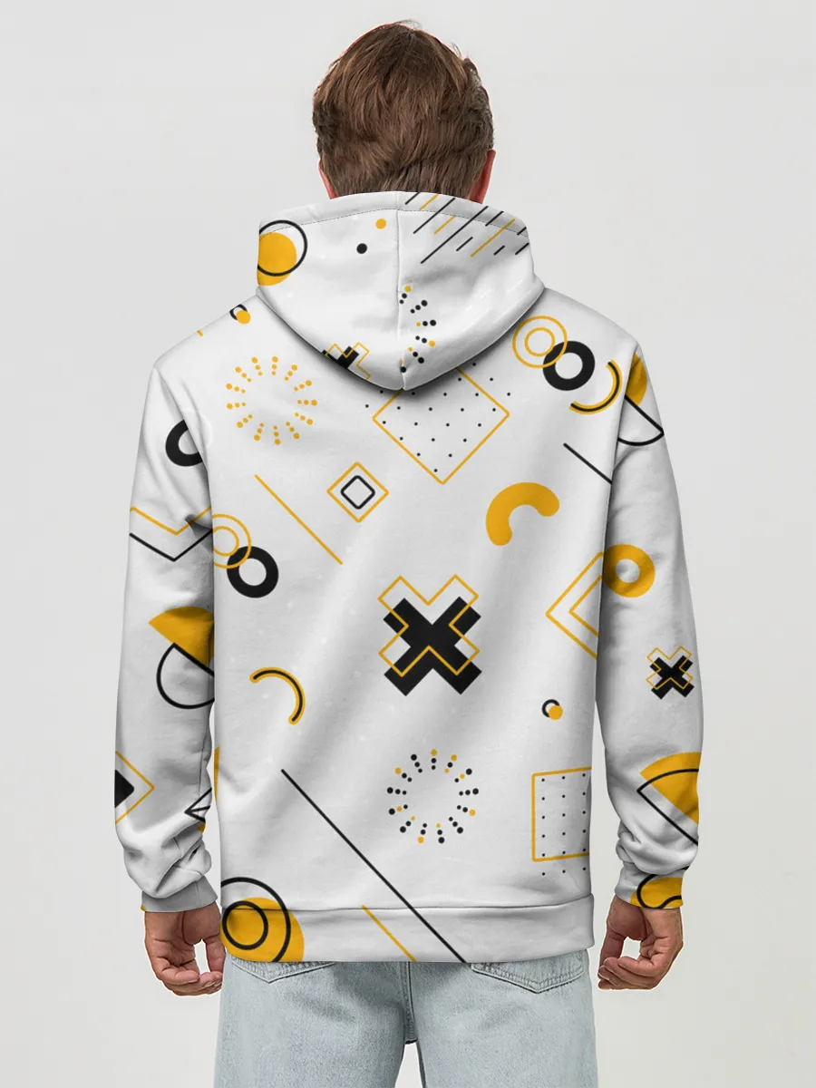 Худи мужской база хлопок / Геометрический узор