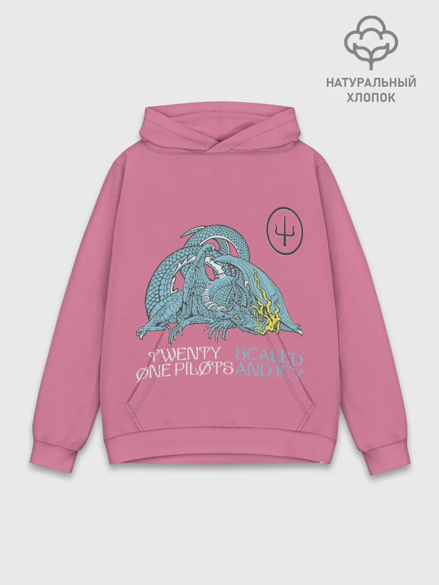 Худи мужской база хлопок / 21 pilots scaled and icy dragon