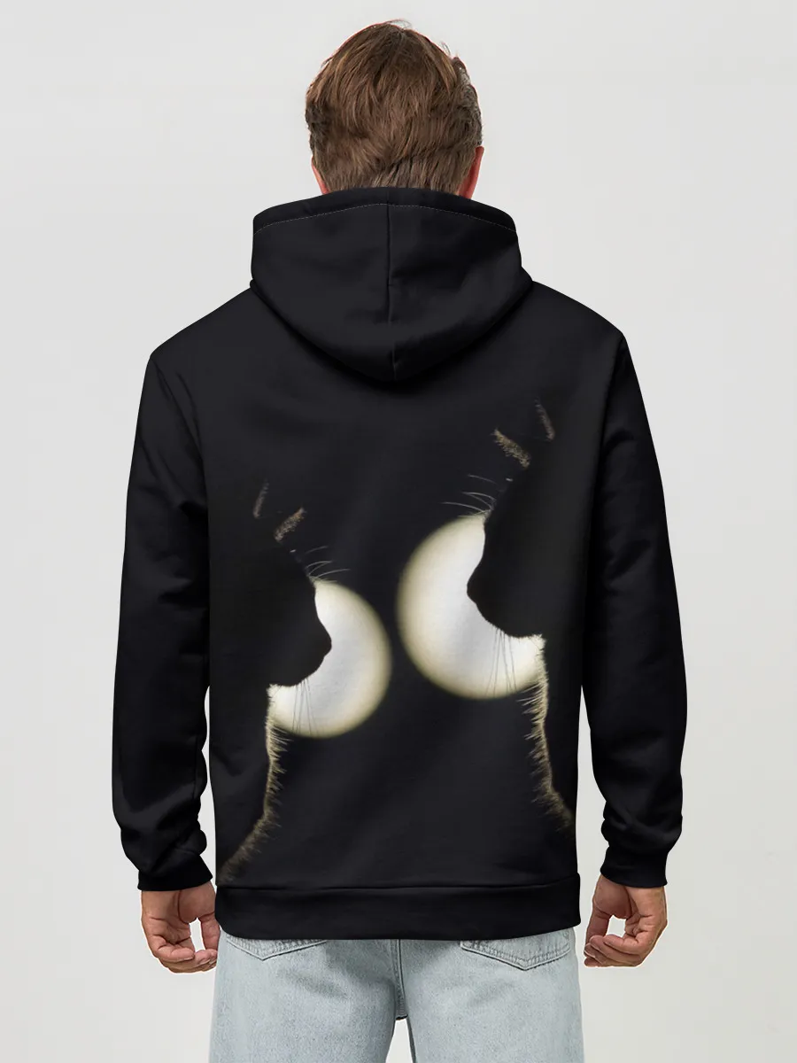 Худи мужской база хлопок / Пара | Силуэты черных кошек