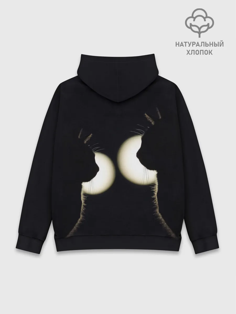 Худи мужской база хлопок / Пара | Силуэты черных кошек