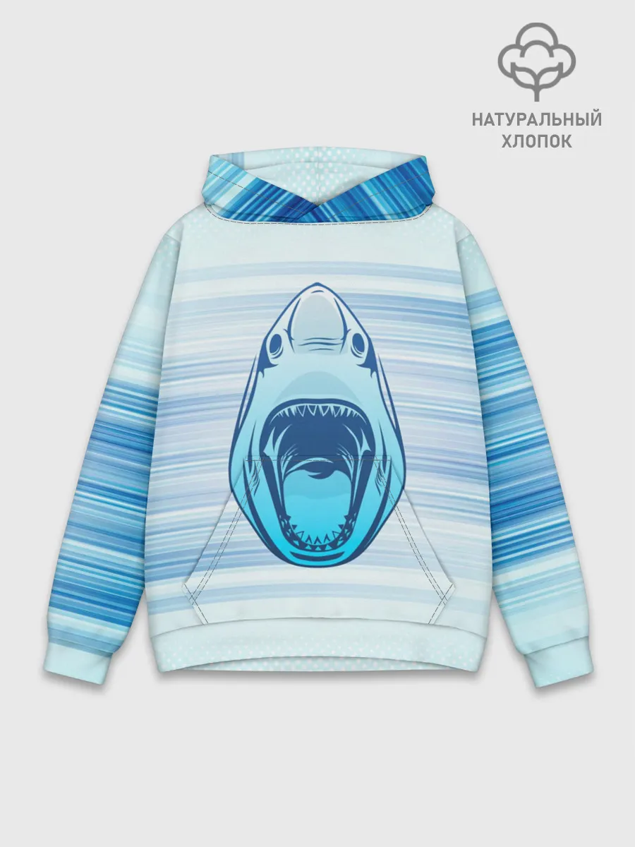 Худи мужской база хлопок / Акула