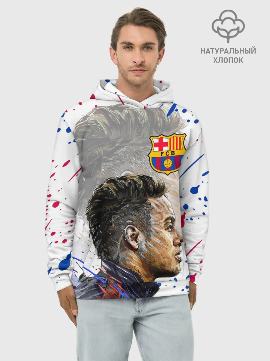 Худи мужской база хлопок / НЕЙМАР / NEYMAR / БАРСЕЛОНА