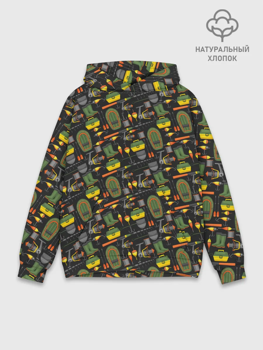 Худи мужской база хлопок / Время порыбачить