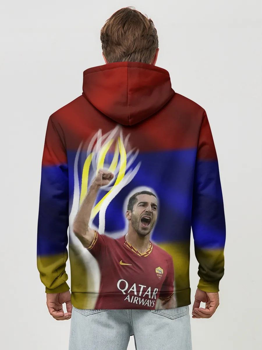 Худи мужской база хлопок / Генрих Мхитарян - огненный кулак