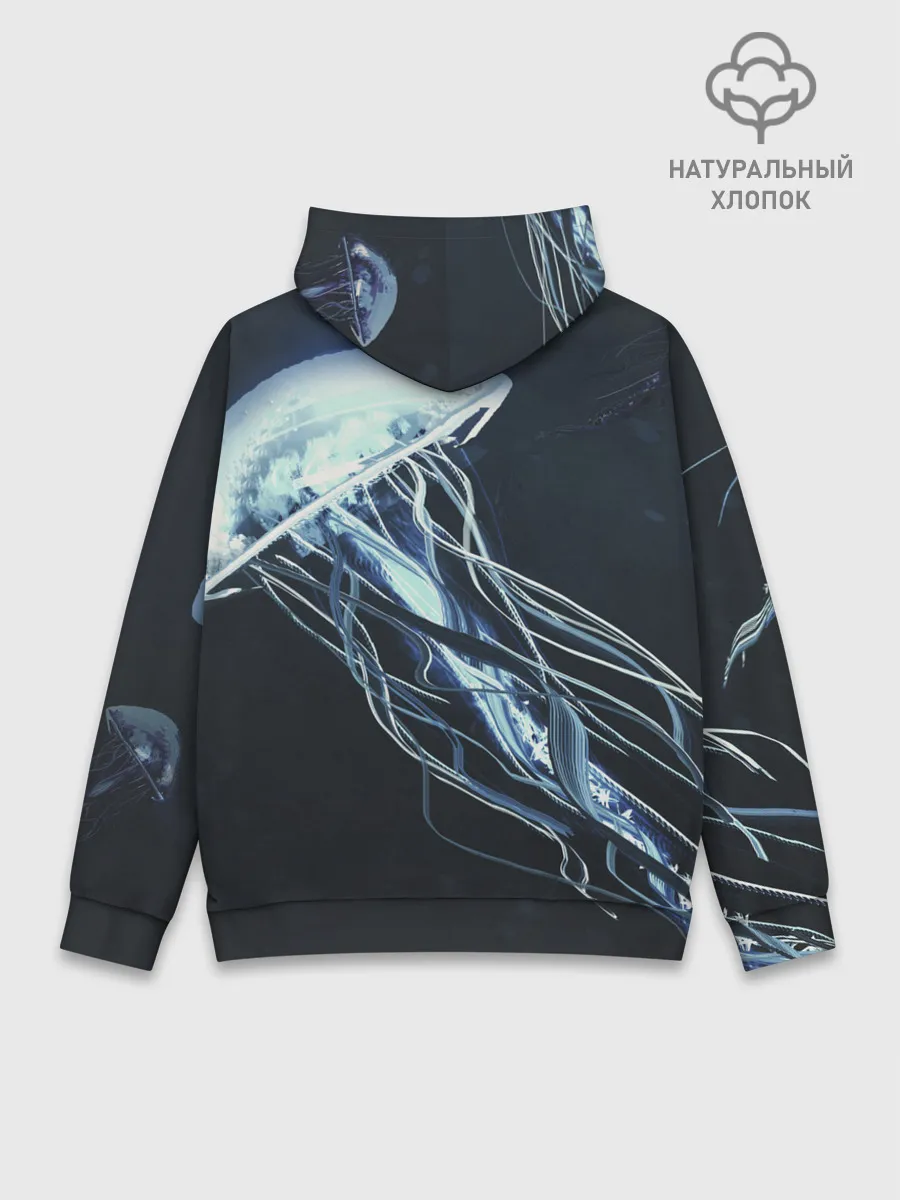 Худи мужской база хлопок / Рисунок медуза