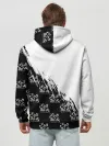 Худи мужской база хлопок / Чёрный клевер черно-белый разрыв