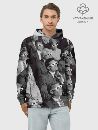 Худи мужской база хлопок / Люди смотрят фильм в 3d очках